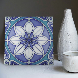 Indigo Azulejo Blue Portuguese Lisbon Decorative Ceramic Tile
