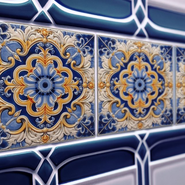 Indigo Azulejo Blue Portuguese Lisbon Decorative Ceramic Tile (Creator Uploaded)