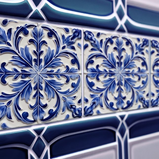 Indigo Azulejo Blue Portuguese Lisbon Decorative Ceramic Tile (Creator Uploaded)