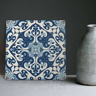 Indigo Azulejo Blue Portuguese Lisbon Decorative Ceramic Tile