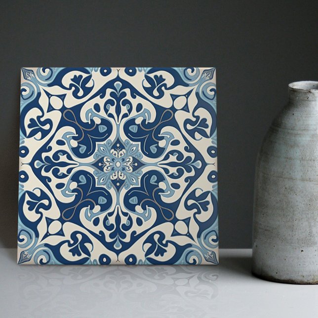 Indigo Azulejo Blue Portuguese Lisbon Decorative Ceramic Tile (Creator Uploaded)