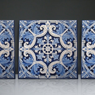 Indigo Azulejo Blue Portuguese Lisbon Decorative Ceramic Tile
