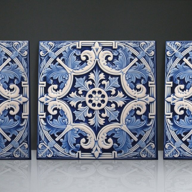 Indigo Azulejo Blue Portuguese Lisbon Decorative Ceramic Tile (Creator Uploaded)