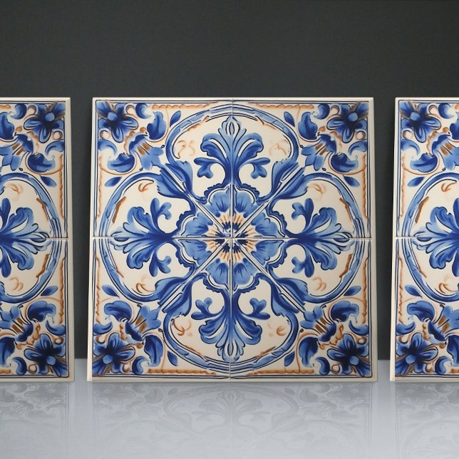 Indigo Azulejo Blue Portuguese Lisbon Decorative Ceramic Tile (Creator Uploaded)