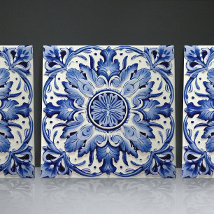Indigo Azulejo Blue Portuguese Lisbon Decorative Ceramic Tile