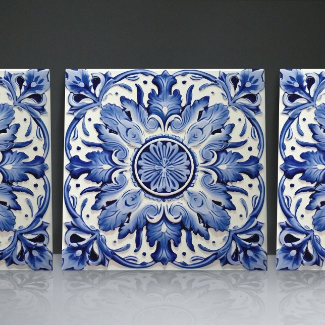 Indigo Azulejo Blue Portuguese Lisbon Decorative Ceramic Tile (Creator Uploaded)
