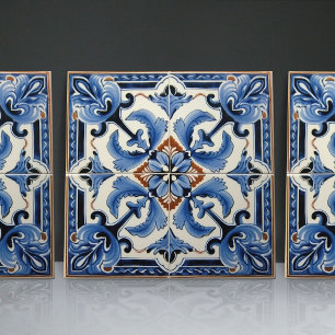 Indigo Azulejo Blue Portuguese Lisbon Decorative Ceramic Tile
