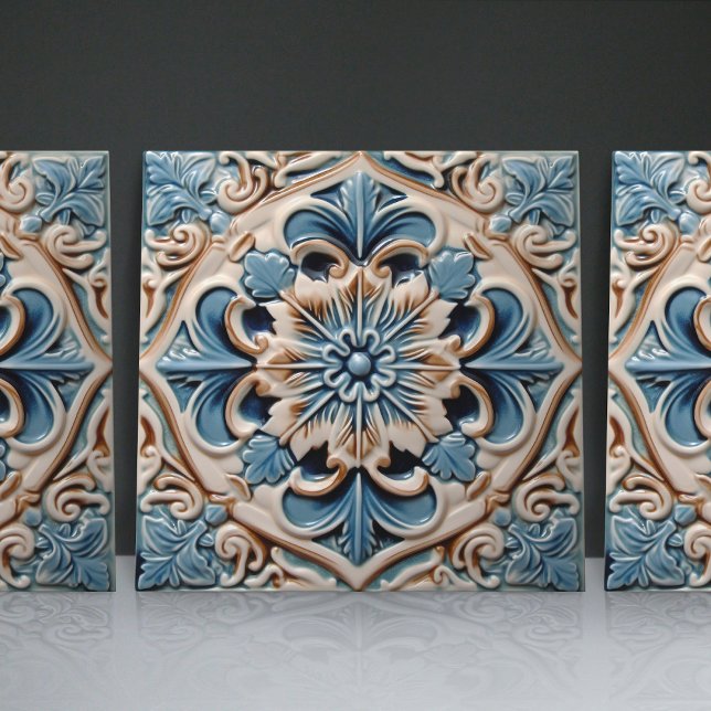 Indigo Azulejo Blue Portuguese Lisbon Decorative Ceramic Tile (Creator Uploaded)