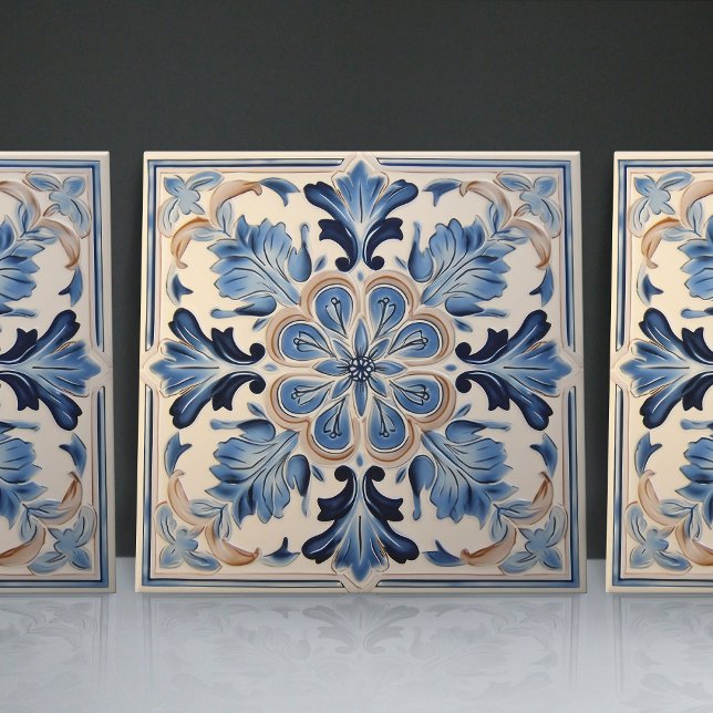 Indigo Azulejo Blue Portuguese Lisbon Decorative Ceramic Tile (Creator Uploaded)