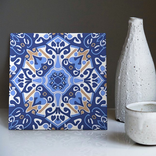 Indigo Azulejo Blue Portuguese Lisbon Decorative Ceramic Tile (Creator Uploaded)