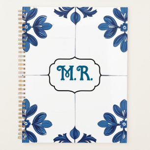 Indigo Azulejo Blue Portuguese Lisbon Decorative Planner