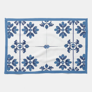 Indigo Azulejo Blue Portuguese Lisbon Decorative Tea Towel