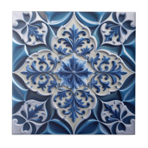 Indigo Azulejo Blue Portuguese Lisbon Talavera Ceramic Tile