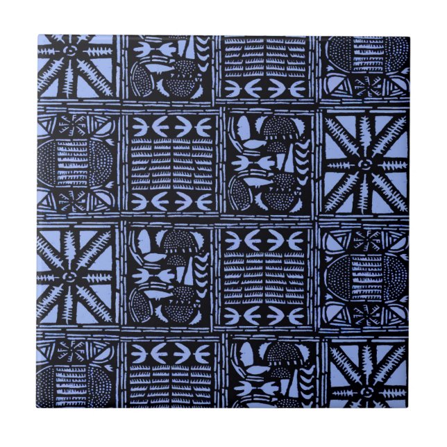 Indigo Batik Quilt - Blue Ceramic Tile (Front)