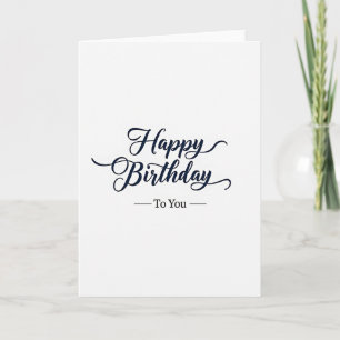 Indigo Birthday Script Card