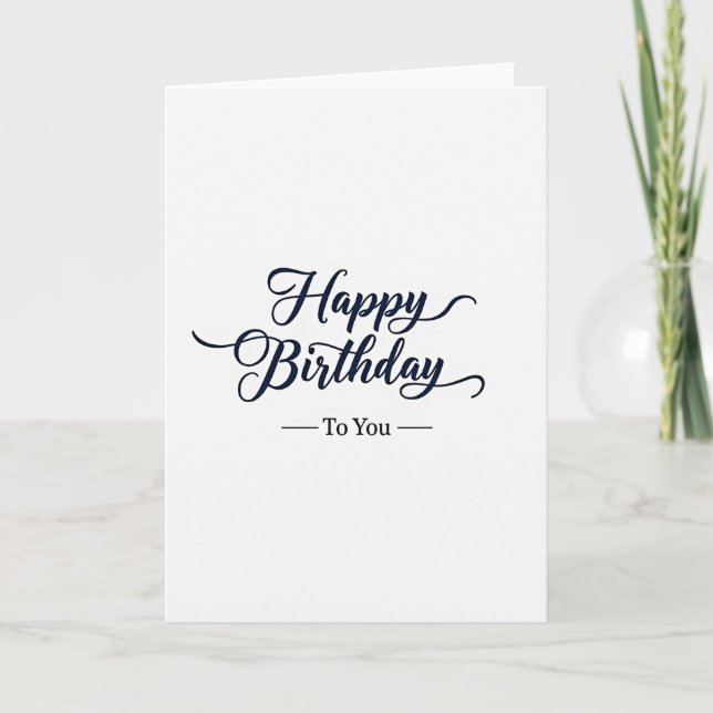 Indigo Birthday Script Card (Front)