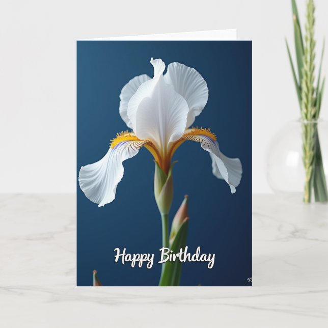 Indigo Bloom Birthday Card (Front)