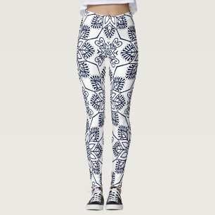 Indigo Bloom Mandala Leggings