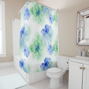 Indigo Blooms Shower Curtain