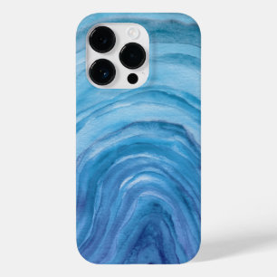 Indigo Blue Agate II Watercolor Pattern Case-Mate iPhone 14 Pro Case