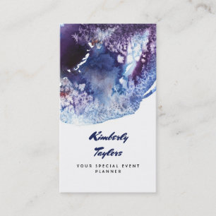 Indigo Blue and Purple Watercolors Modern Creative Business Card