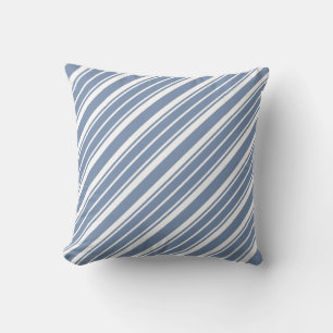 Indigo Blue and White Ticking Stripe Pillow
