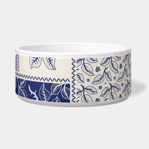 Indigo Blue Beige Floral Patchwork