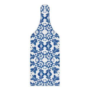 Indigo Blue Floral Azulejo Pattern Portuguese Cutting Board