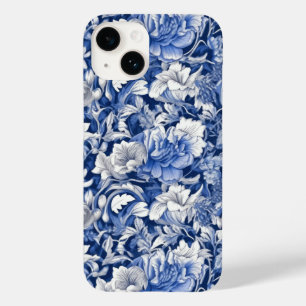 Indigo Blue Flowers Case-Mate iPhone 14 Case