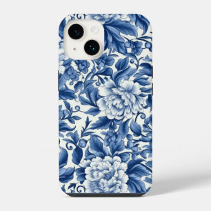 Indigo Blue Flowers iPhone 14 Case