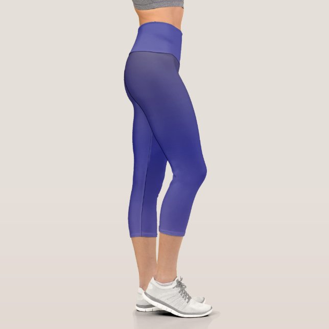 Indigo Blue Gradient Capri Leggings (Right)