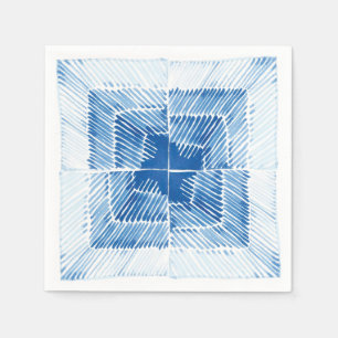 Indigo blue Japanese Shibori tie dye pattern Napkin
