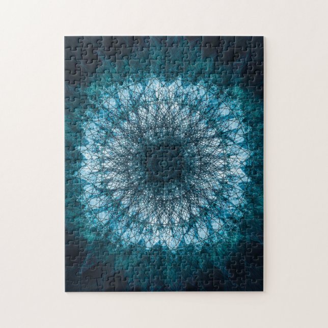 Indigo Blue Mandala Jigsaw Puzzle (Vertical)