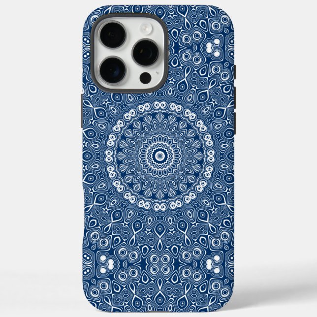 Indigo Blue Mandala Pattern Case-Mate iPhone Case (Back)