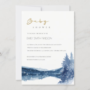 INDIGO BLUE MOUNTAIN LAKE BABY SHOWER INVITE