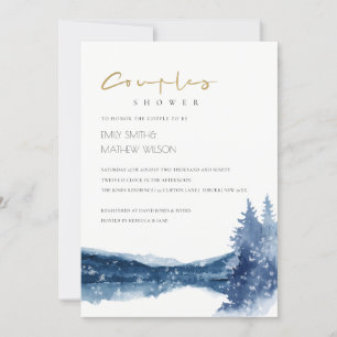 INDIGO BLUE MOUNTAIN LAKE COUPLES SHOWER INVITE