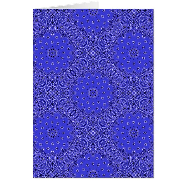 Indigo Blue Paisley Western Bandanna Scarf Print (Front)