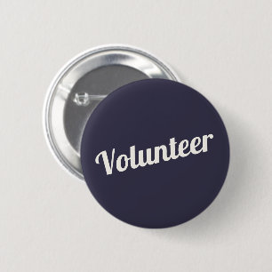 Indigo Blue Pin-back Volunteer Buttons