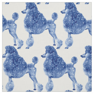 Indigo Blue Posh Poodle Fabric
