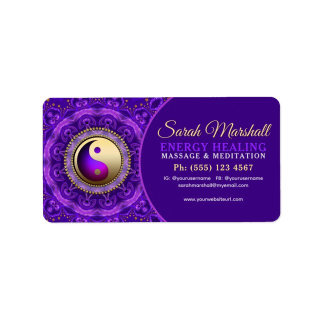 Indigo Blue Purple Magic Mandala Healing  Label (Front)