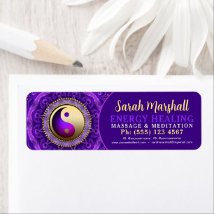 Indigo Blue Purple Magic Mandala Healing  Return Address Label