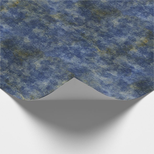 Indigo Blue Rustic Texture Wrapping Paper (Corner)