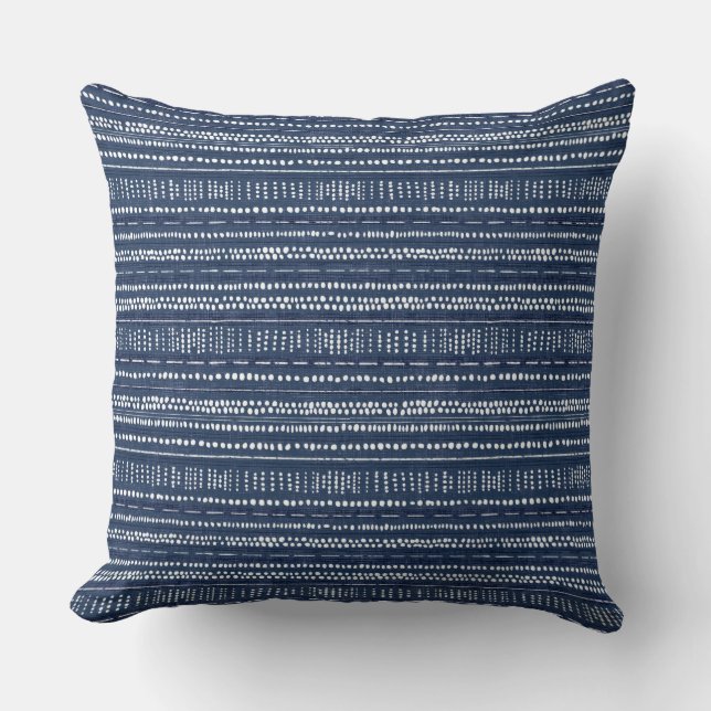 Indigo Blue Throw Pillow (Front)