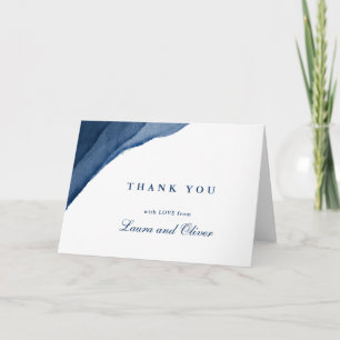 Indigo Blue Watercolor Wedding Thank You Cards