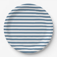 Indigo Blue & White Striped - Nautical