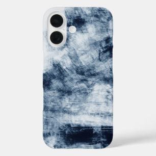 Indigo Brushstroke Chaos iPhone 16 Case