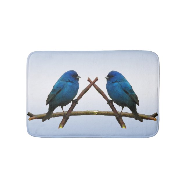 Indigo Bunting Birds Bath Mats (Front)