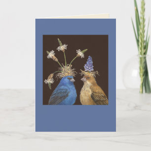 Indigo bunting couple card