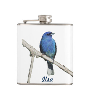 Indigo Bunting Hip Flask