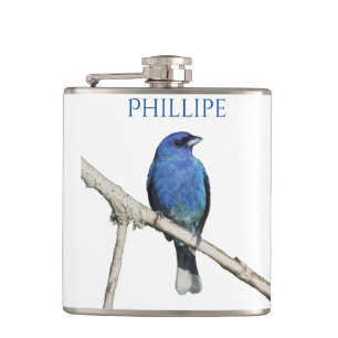 Indigo Bunting Hip Flask